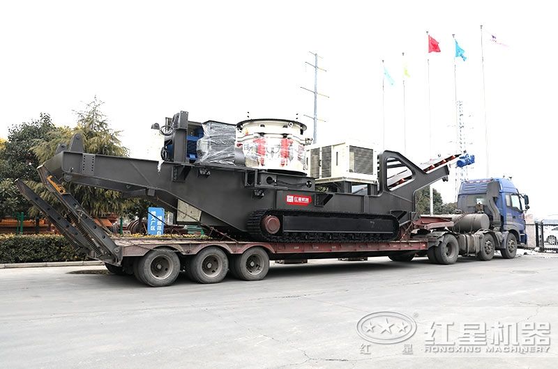 圓錐破履帶移動(dòng)破碎站，整形效果好，產(chǎn)量高 style=width:720px; 