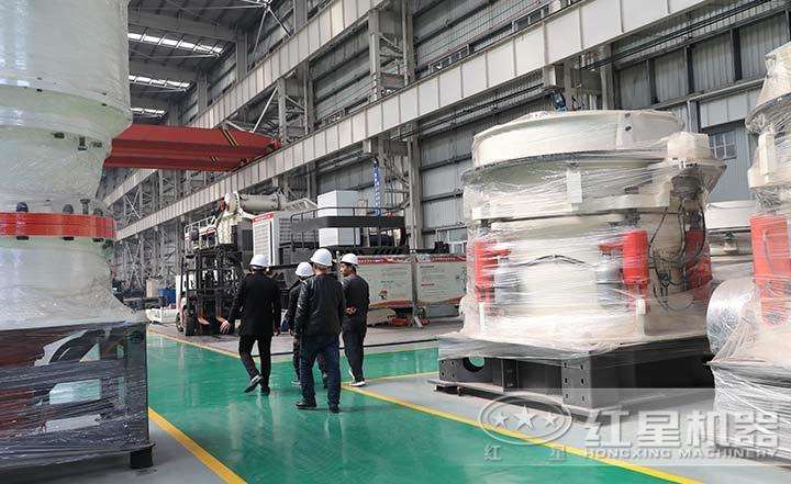 多缸液壓圓錐破碎機，自動化程度高，液壓馬達調(diào)整排料口