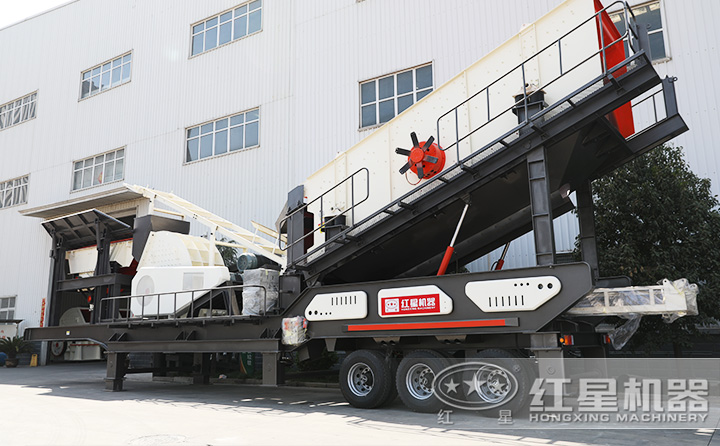 石英石移動重錘破+篩分一體機，一次成型，占地面積小，砂廠必備 